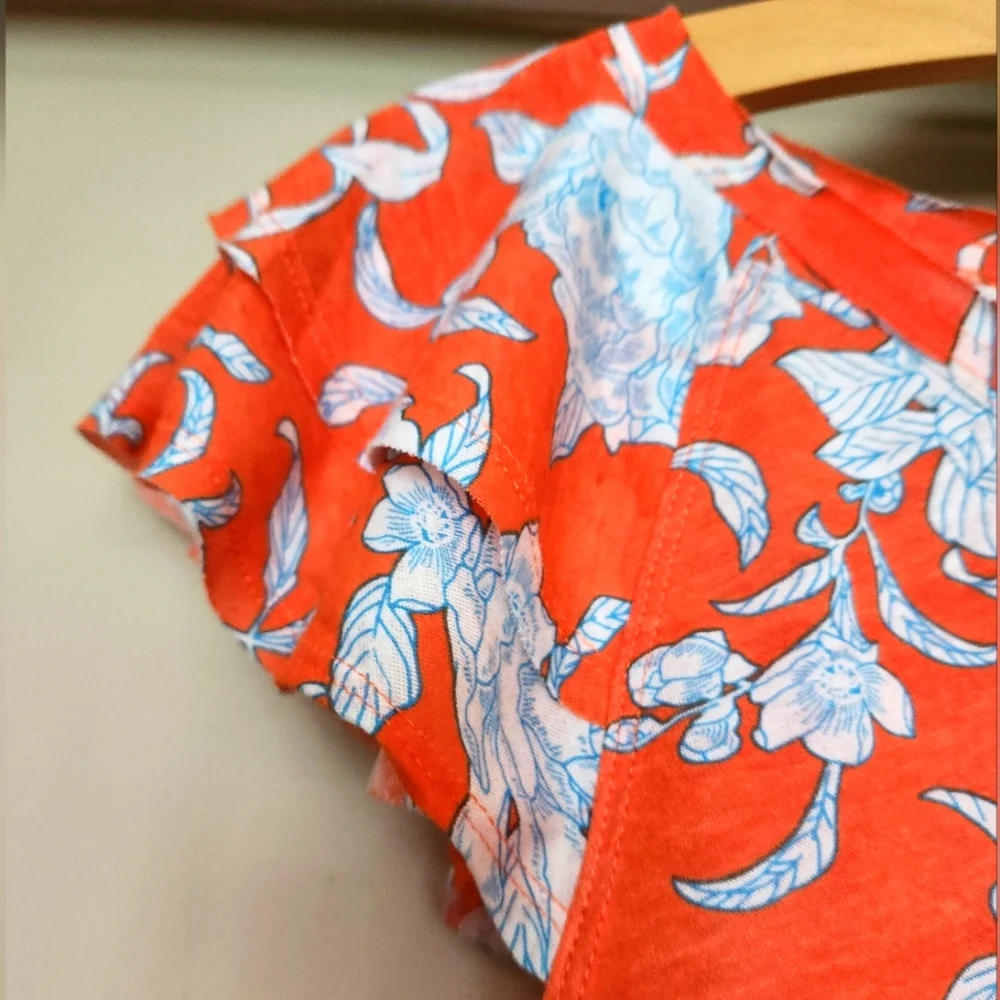 Philosophy Republic Clothing Ruffle Sleeve Tee - ORANGE - MEDIUM **NEW - Picture 3 of 10